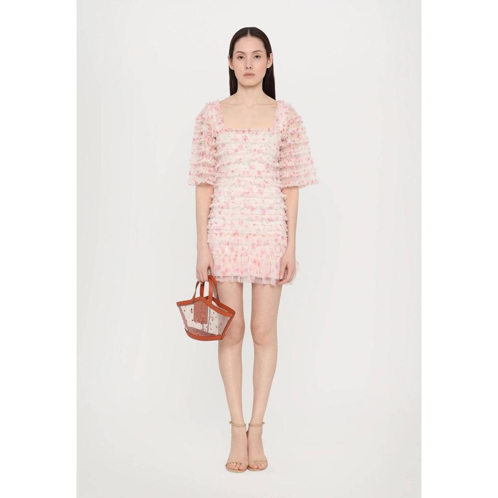 Cult Gaia Mini Yara Tote Bag‎ | Leather Trim, Transparent w/ Pressed Flowers - Picture 6 of 11